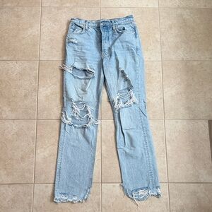 Free People Light Blue Distressed Jeans